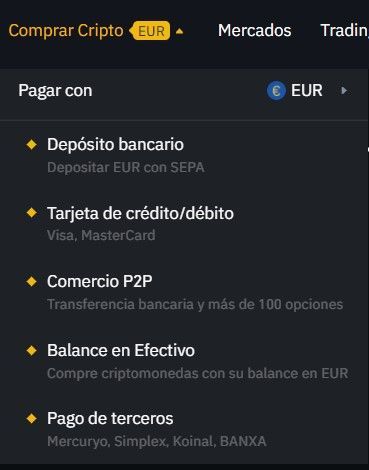 cómo comprar criptomonedas en Binance