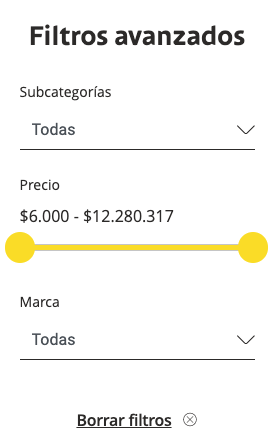 Filtros Avanzados Bancolombia