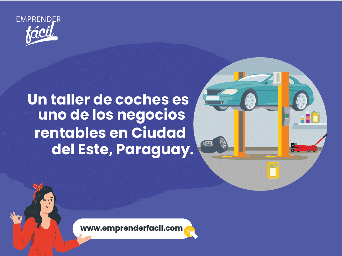 Un taller de automóviles es rentable en Ciudad del Este, Paraguay.