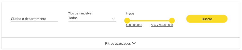 Filtros personalizados Bancolombia